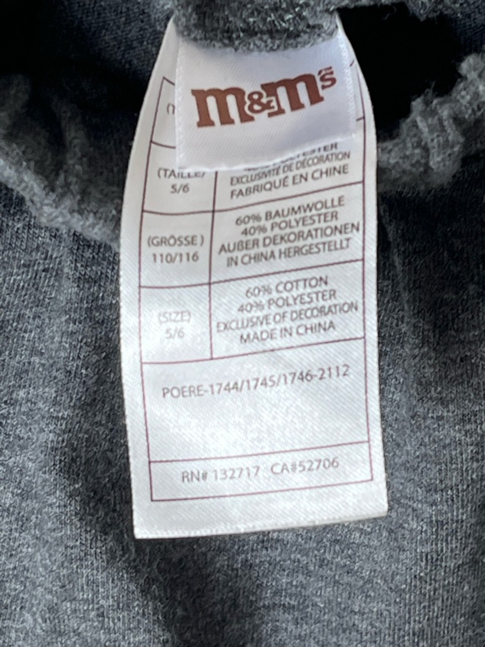 M&M'S Kids Gray skirt Tee shirt with Red Logo Tag
